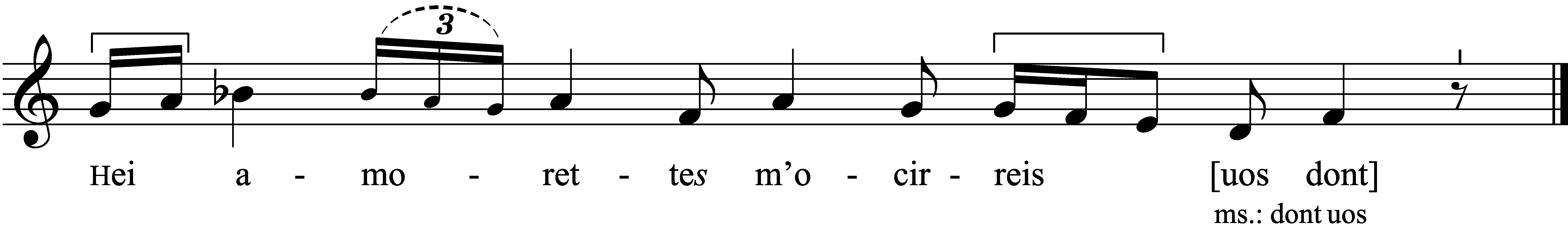 Refrain musical notation